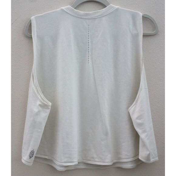 Free People Movement Women's Sz S/M Ivory Oversized Sleeveless Tee Shirt - Picture 2 of 9